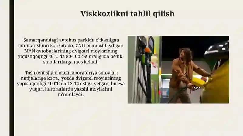 CNGda Ishlaydigan MAN Avtobuslarida Dvigatel Moylarining Sifat Tahlili 4