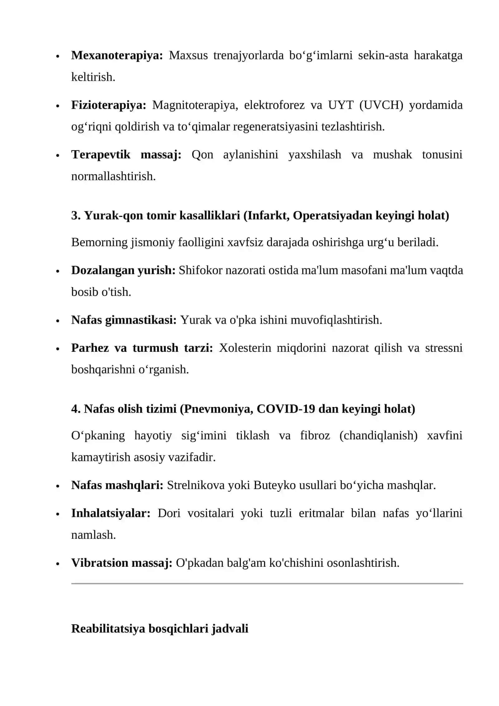 Xususiy reabilitatsiya (Turli kasalliklarda tiklanish) 4