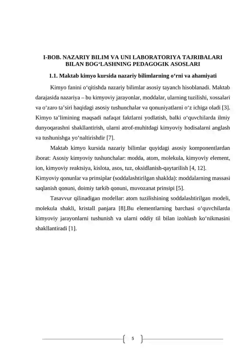 Nazariy bilimlarni laboratoriya mashg‘ulotlari bilan uyg‘unlashtirish 4