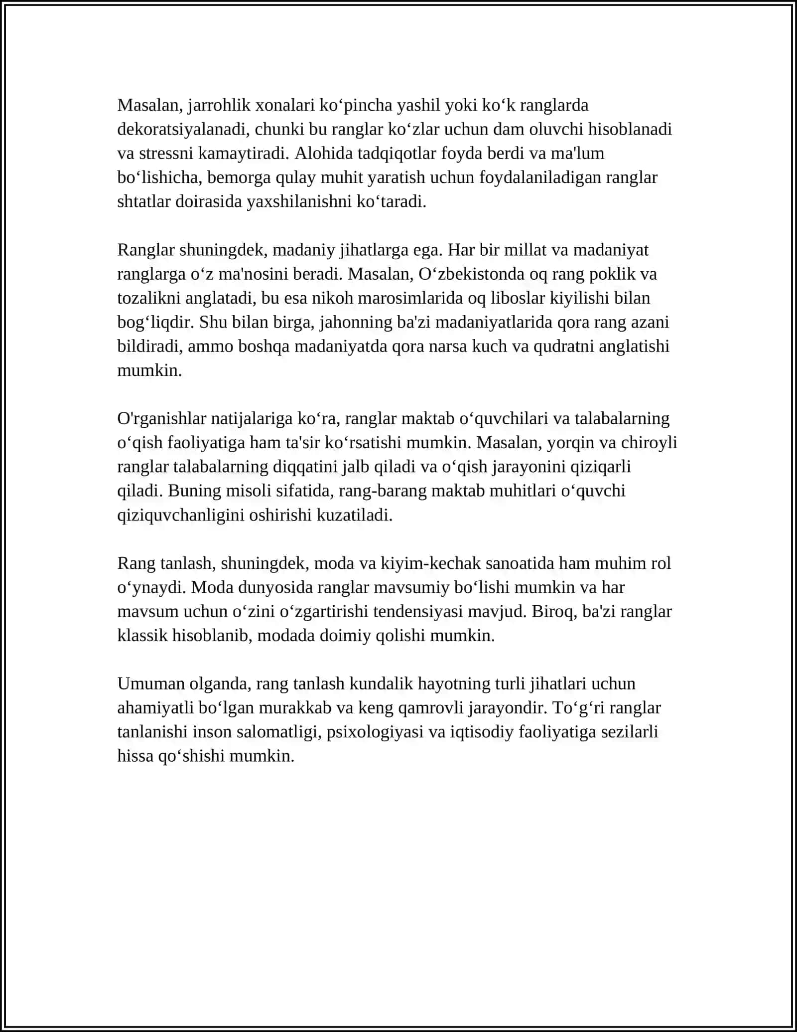 QARAMA QARSHI RANGLADAN FOYDALANIB KOMPAZITSIYA ISHLASH 4