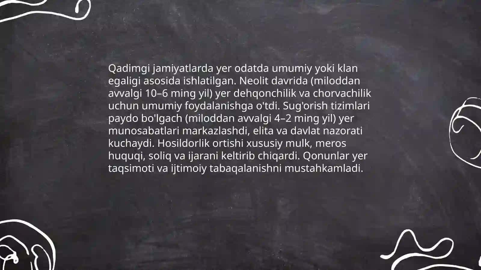 Yerdan foydalanish va yer munosabatlarining tarixiy shakllanishi 4