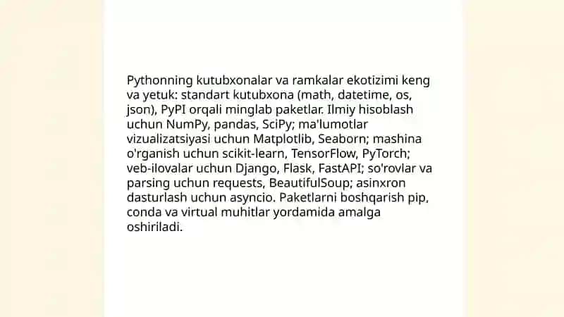 Python dasturlash tilining asosiy afzalliklari 4
