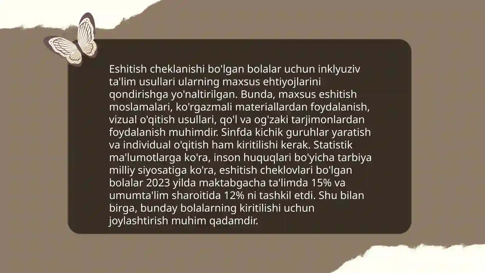 Imkoniyati cheklangan bolalar turlari va ularni inklyuziv ta'limga jalb etish 4