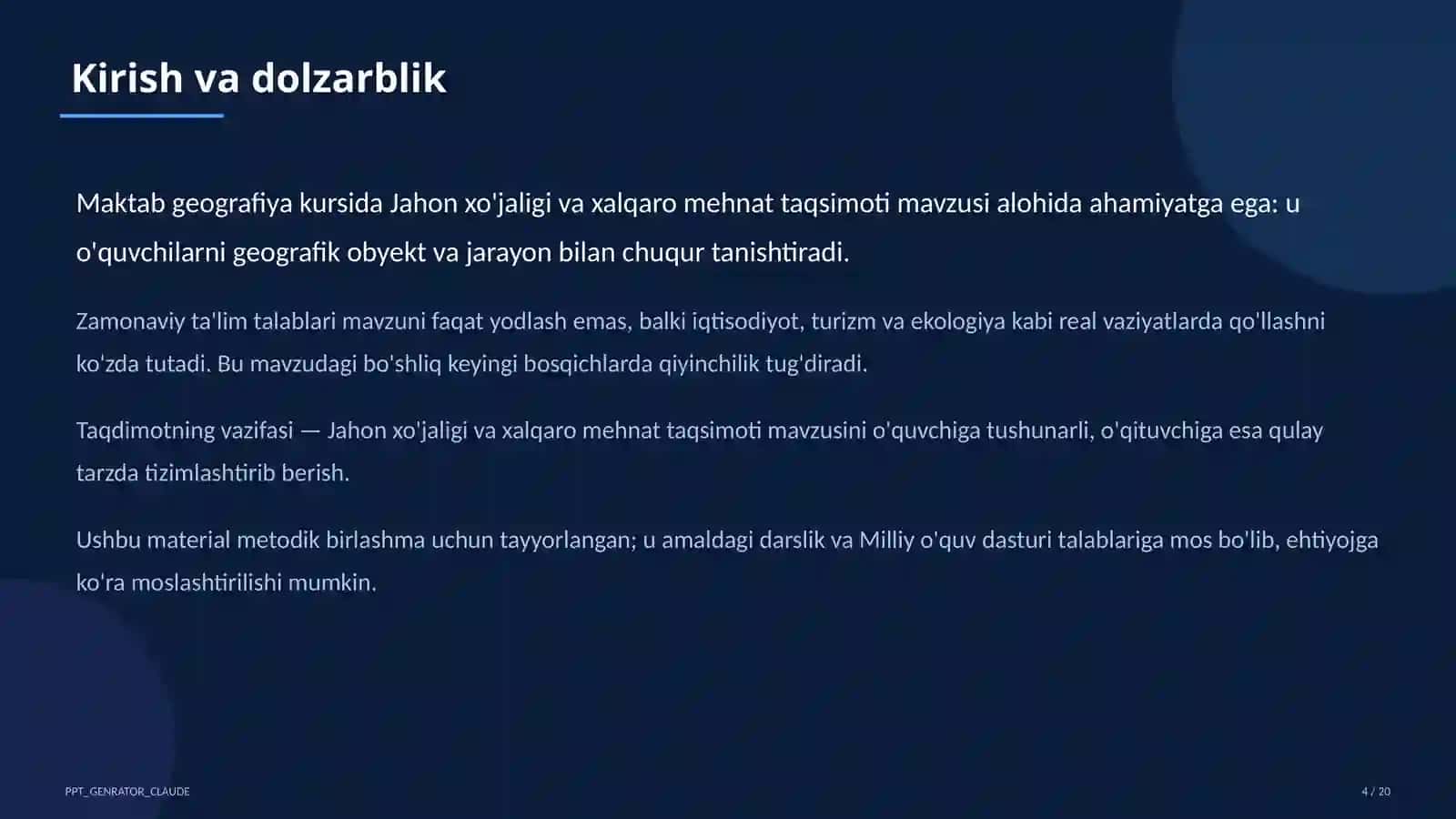 Jahon xo'jaligi va xalqaro mehnat taqsimoti (10-sinf) 4