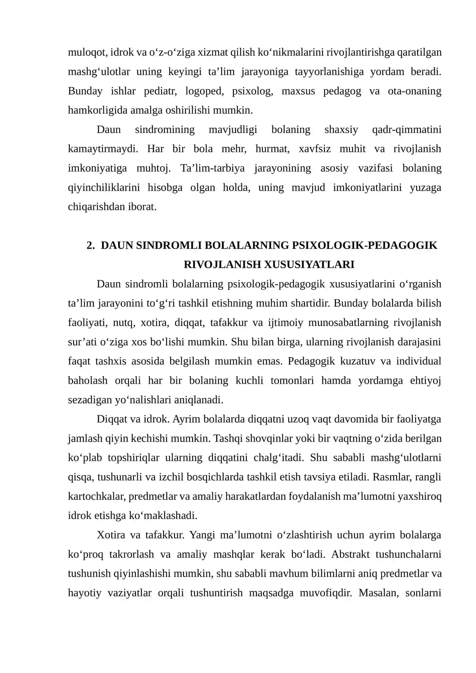 Daun sindromli bolalar taʼlim tarbiyasi 4