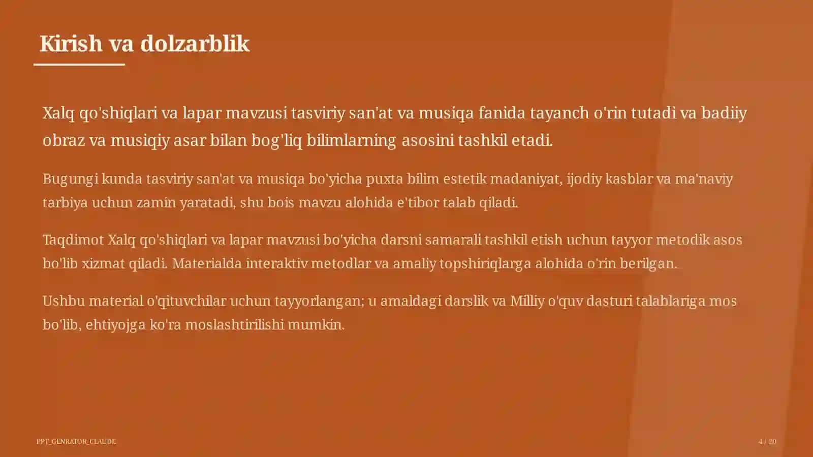 Xalq qo'shiqlari va lapar (3-sinf) 4