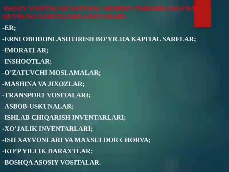 Asosiy vositalar va nomoddiy aktivlar hisobi 4