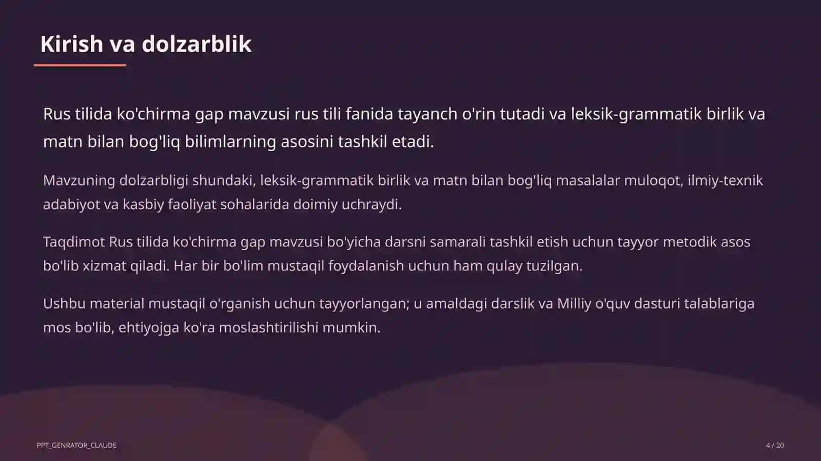 Rus tilida ko'chirma gap (9-sinf) 4