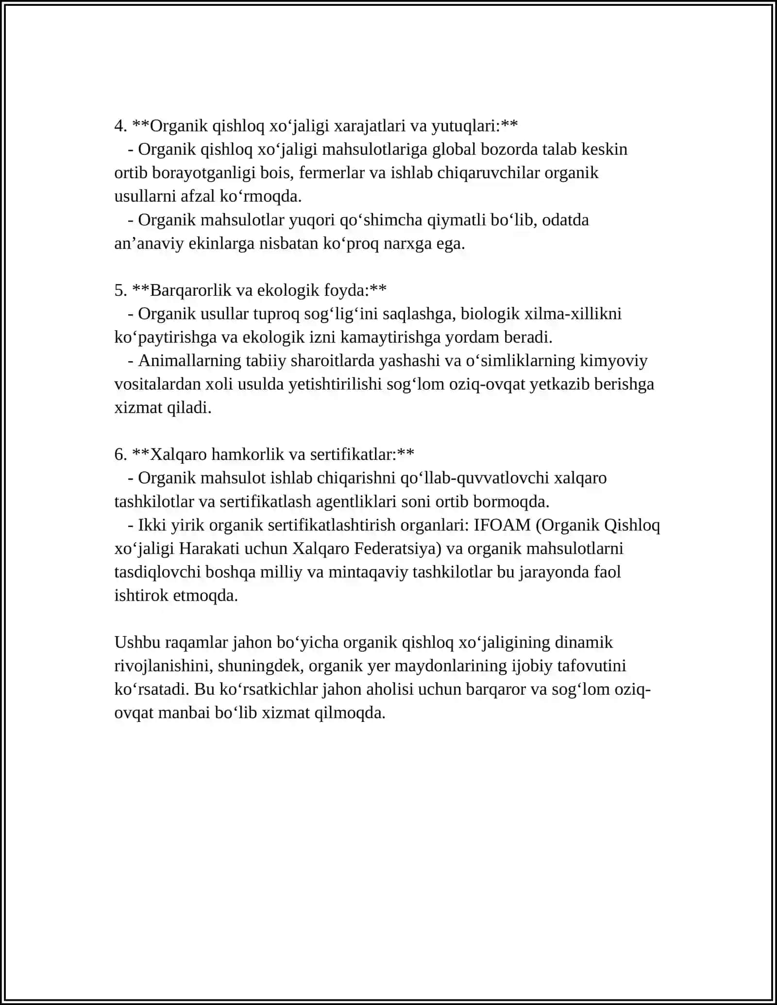 JAHONDA ORGANIK QISHLOQ XO‘JALIGINING RIVOJLANISH KO‘RSATGICHLARI 4