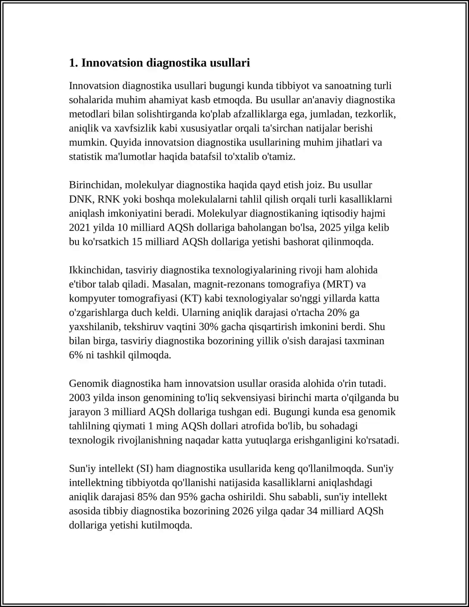 INOVATSION TIBBIYOTDA DIAGNOSTIKA USULLARI VA ULARNING AHAMIYATI 4