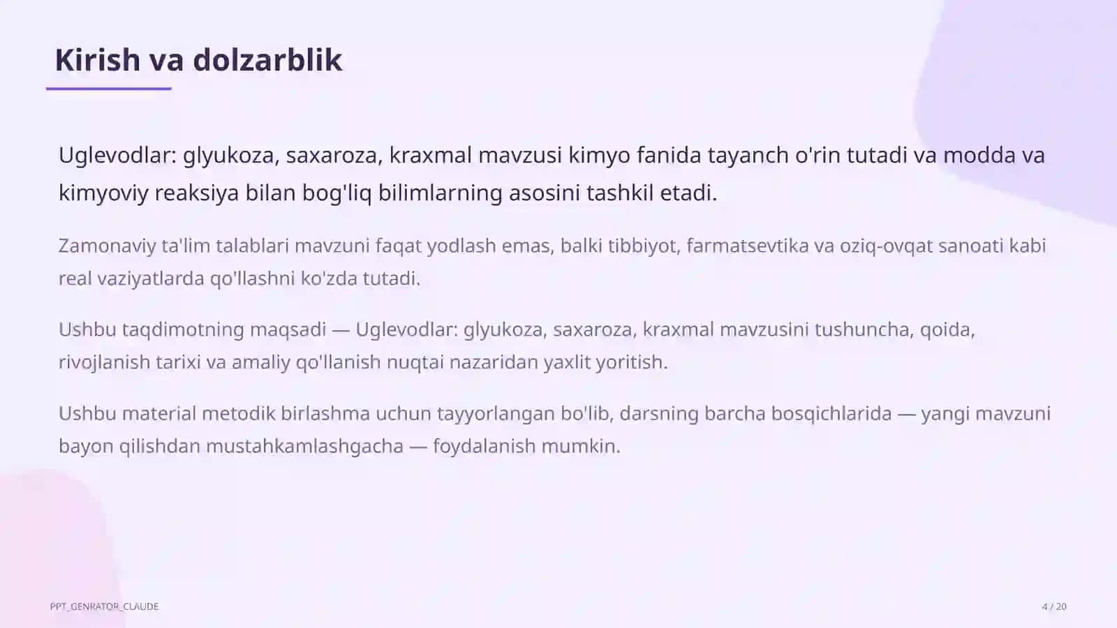 Uglevodlar: glyukoza, saxaroza, kraxmal (11-sinf) 4
