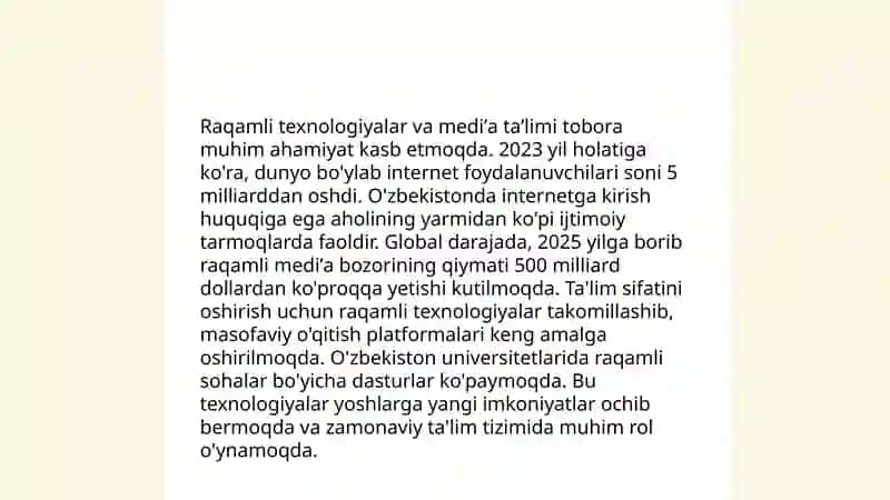 Mediʼa taʼlim taraqqiyoti 4