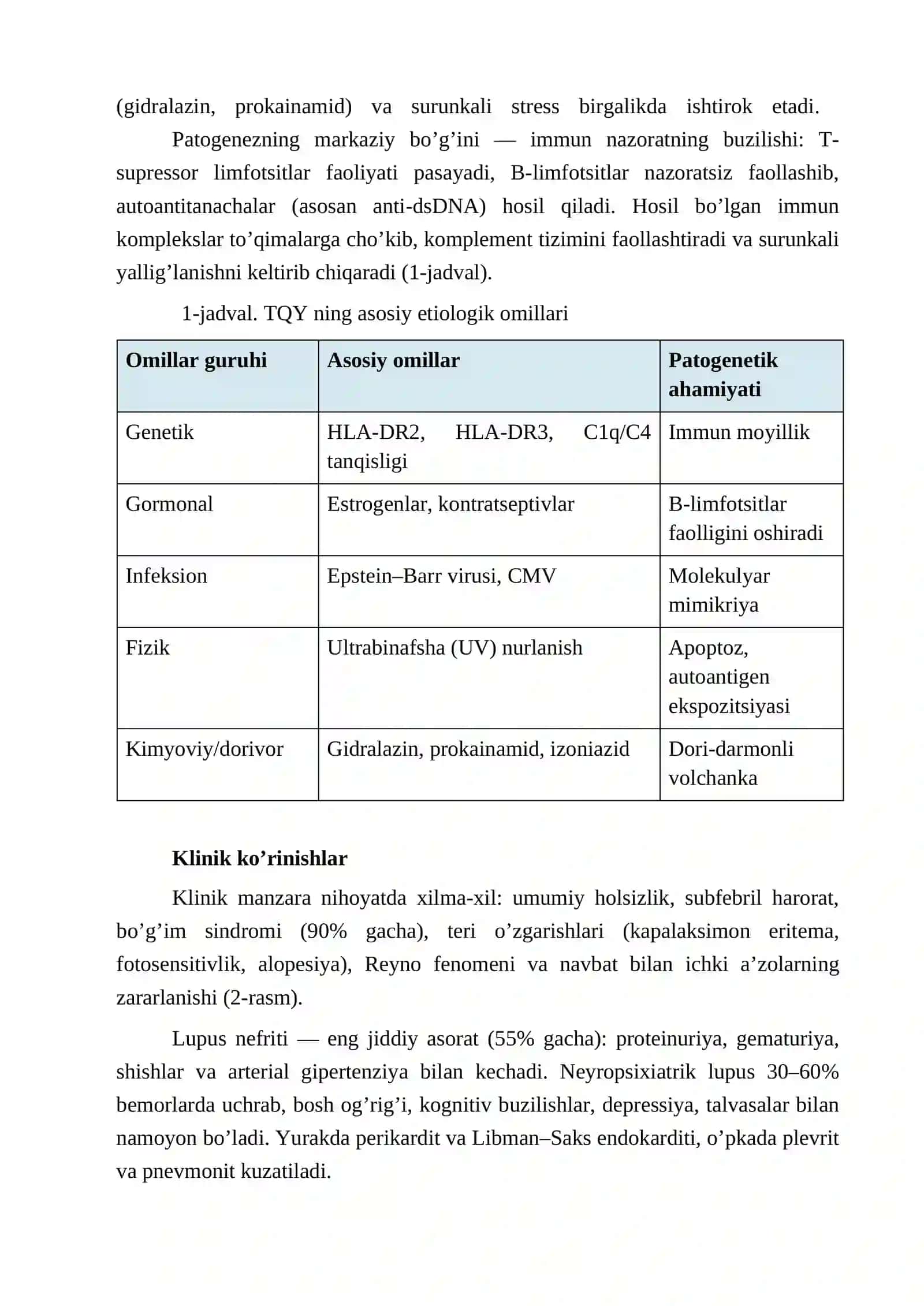 TIZIMLI QIZIL YUGURUK KASALLIGIDA 4
