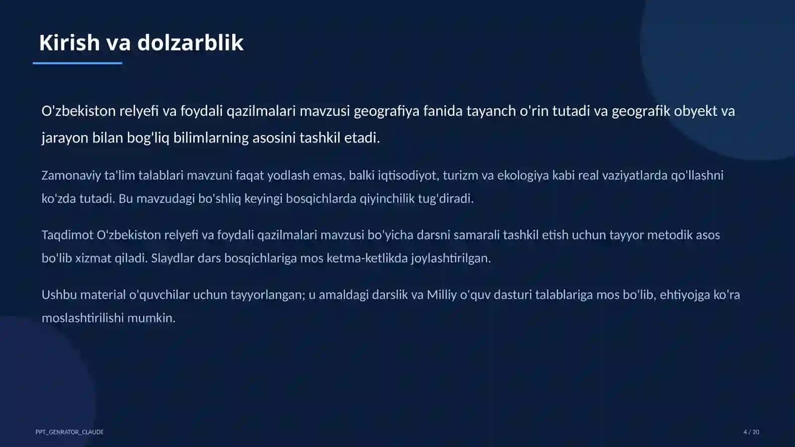 O'zbekiston relyefi va foydali qazilmalari (8-sinf) 4