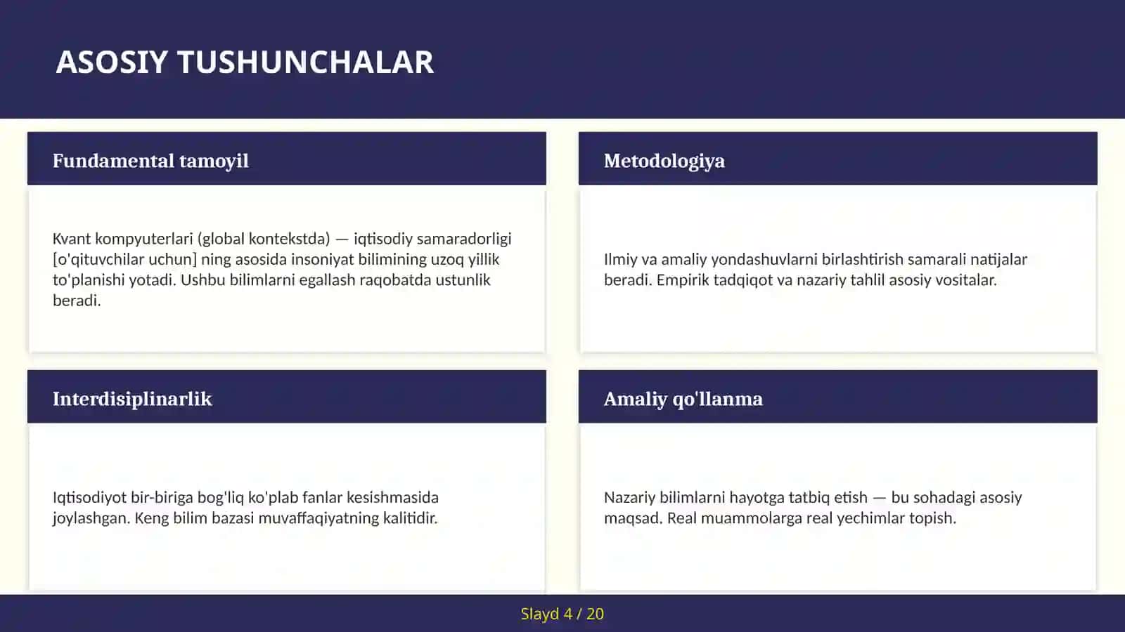 Kvant kompyuterlari (global kontekstda) — iqtisodiy samaradorligi [o'qituvchilar uchun] 4
