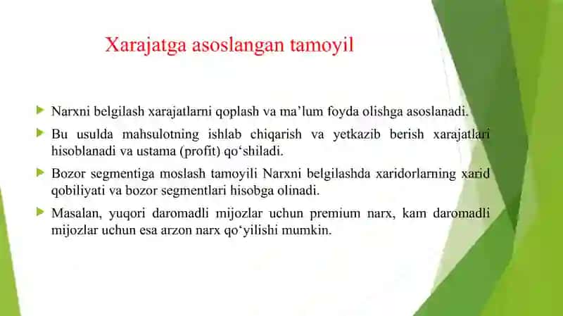 BOZOR SHAROITIDA NARX BELGILASH TAMOYILLARI 4