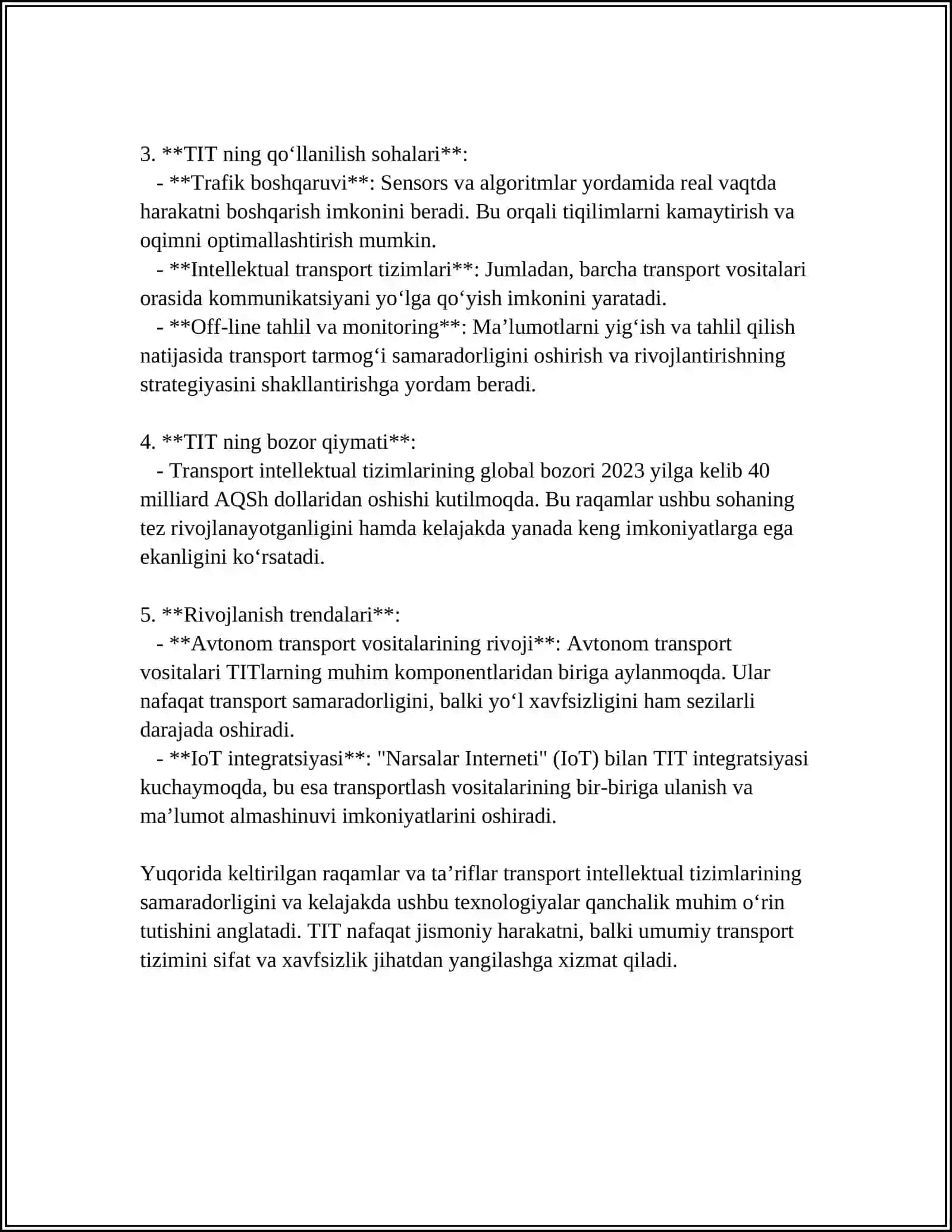 TRANSPORT INTELLEKTUAL TIZIMLARINING TAVSIFI 4