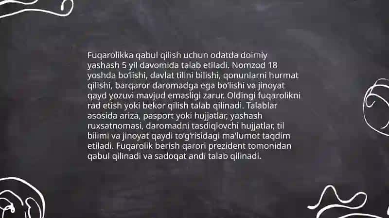 O’zbekiston Respublikasi fuqaroligini olish va yo’qotish va uni tugatish 4