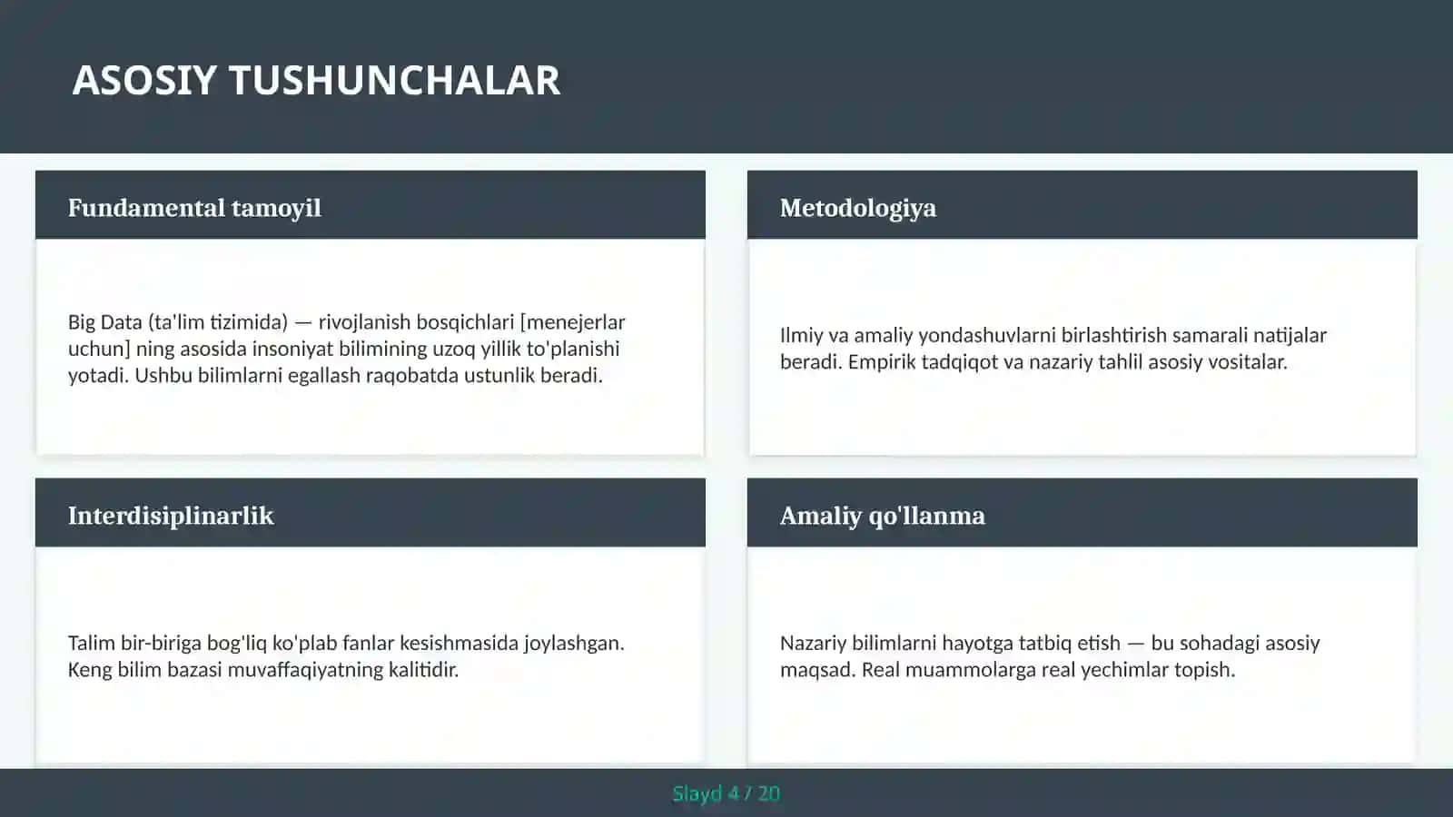 BIG DATA (TA'LIM TIZIMIDA) — RIVOJLANISH BOSQICHLARI [MENEJERLAR UCHUN] 4