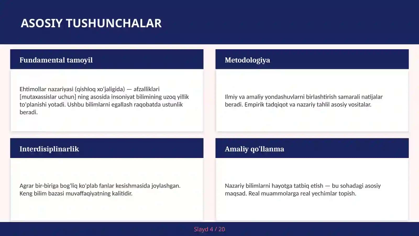 EHTIMOLLAR NAZARIYASI (QISHLOQ XO'JALIGIDA) — AFZALLIKLARI [MUTAXASSISLAR UCHUN] 4