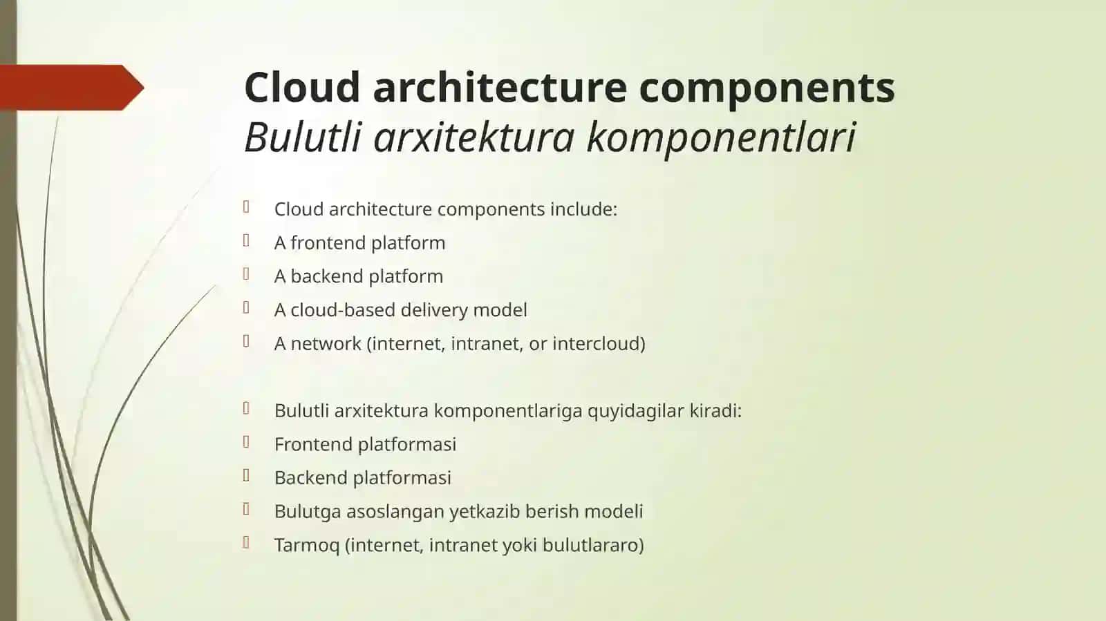 Architectural styles for cloud applications 4