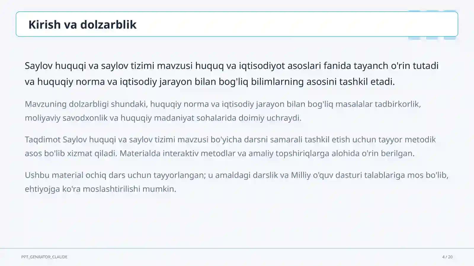 Saylov huquqi va saylov tizimi (10-sinf) 4