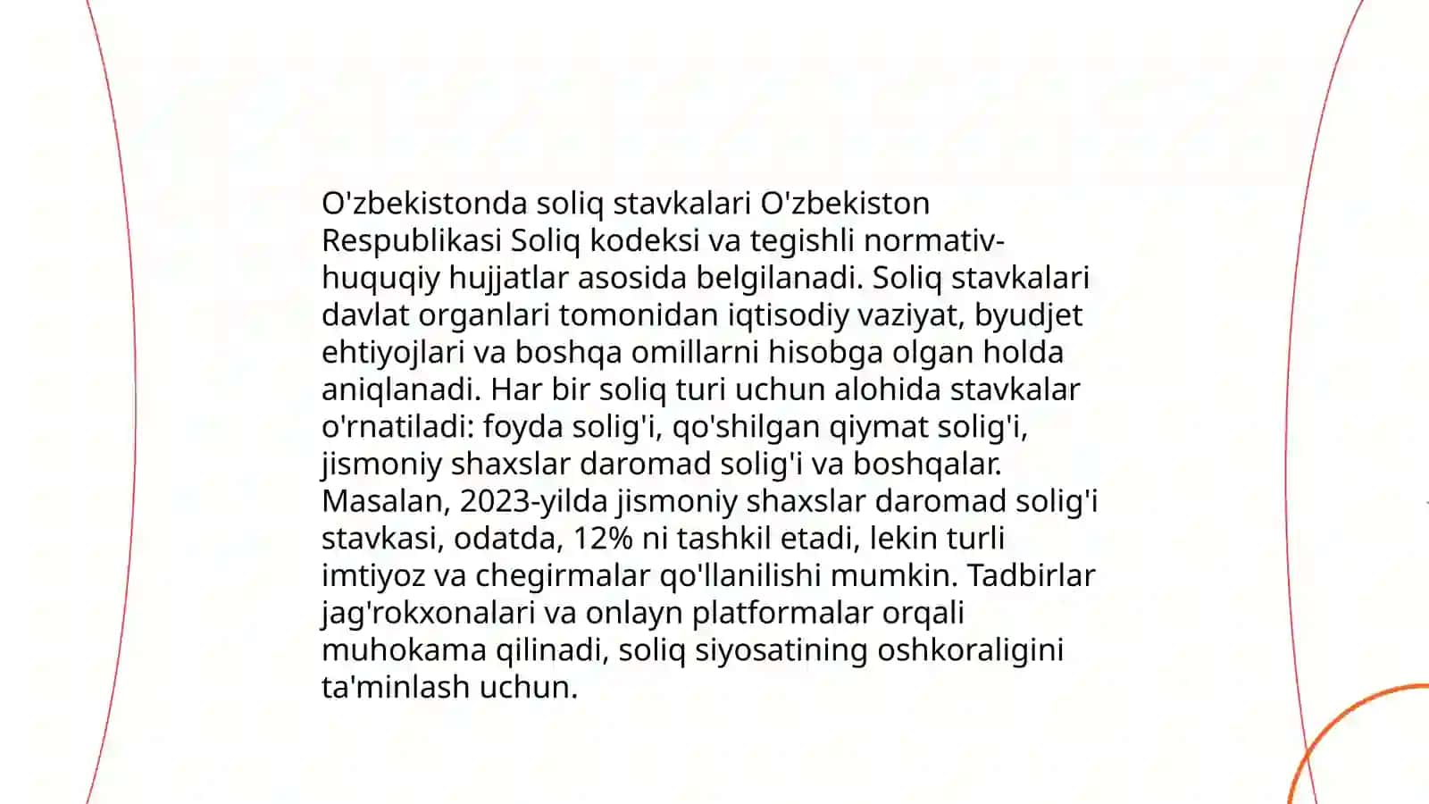Jismoniy shaxslarning mulkiy daromadlariga soliq stavkalari qanday belgilanadi 4