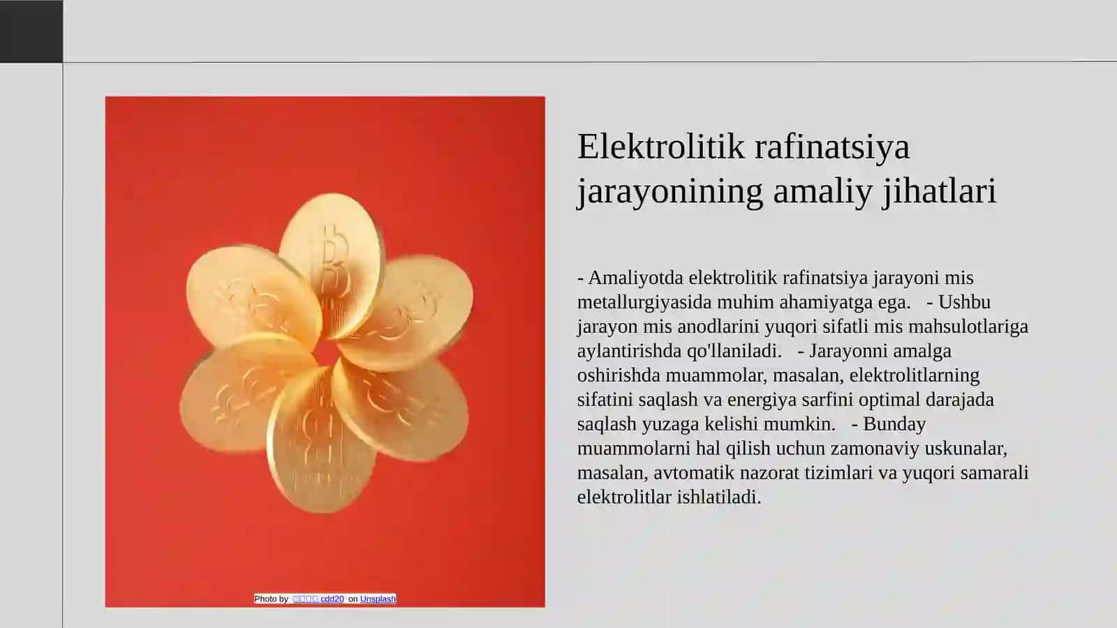 Mis metallurgiyasi misolida mis anodlarini elektrolitik rafinrlash jarayonining nazariy va amaliy asoslari 4