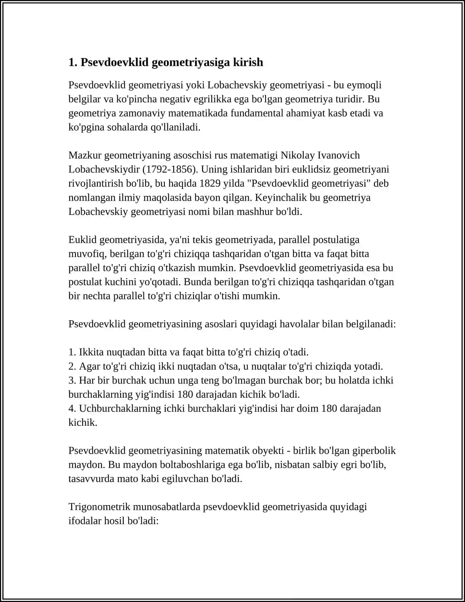 Psevdoevklid Tekisligida Geometriya 4