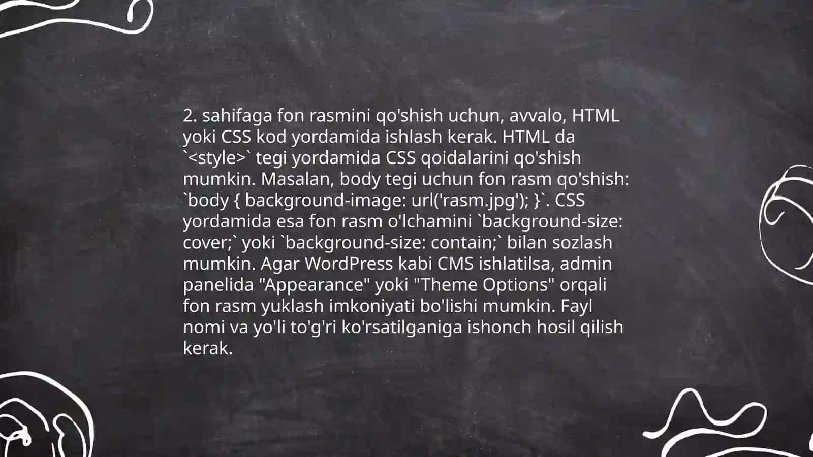 HTML teglarining asoslari 4