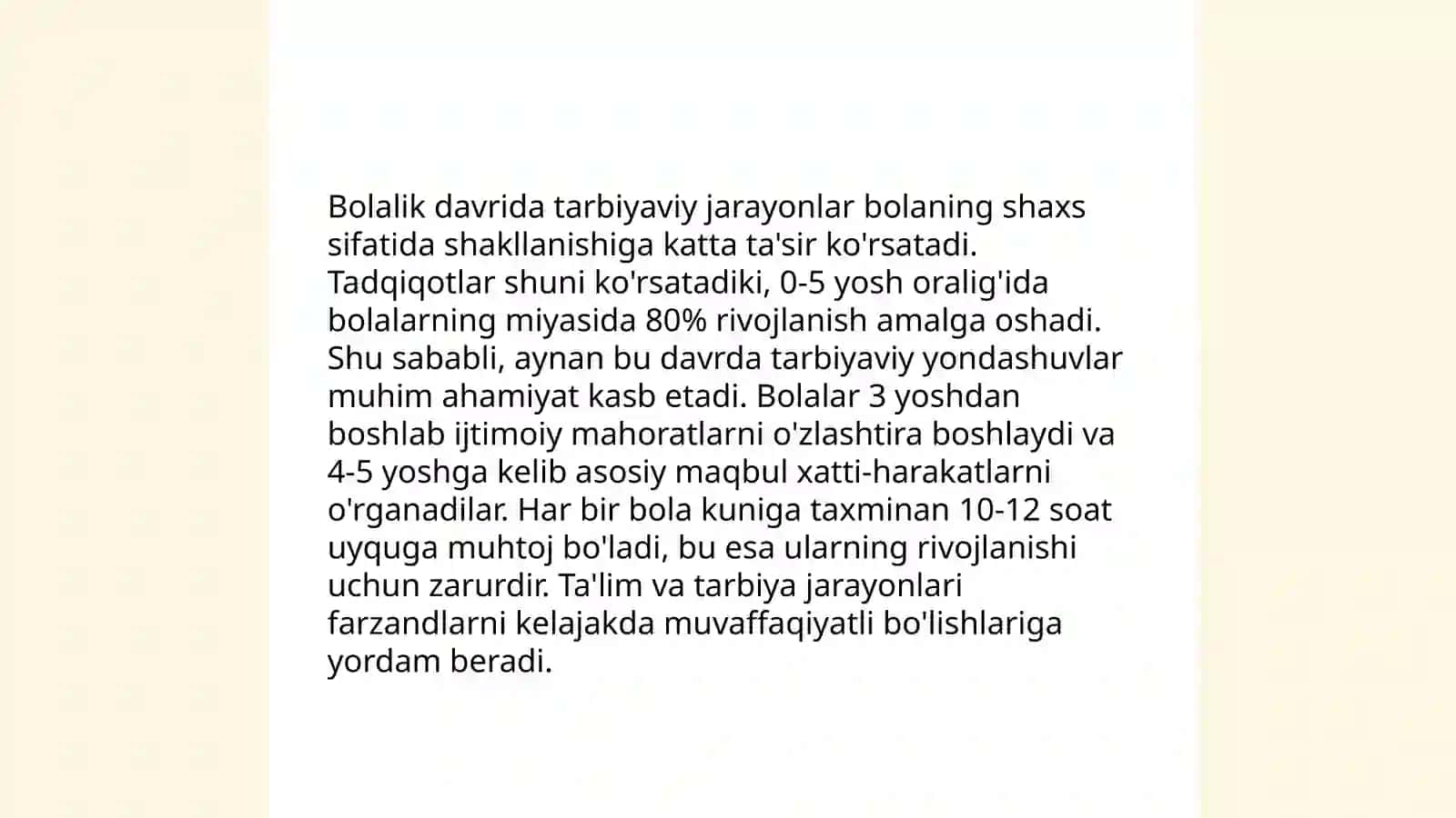 Shaxsning rivojlanish tarbiyasi va ijtimoiylashuvi 4