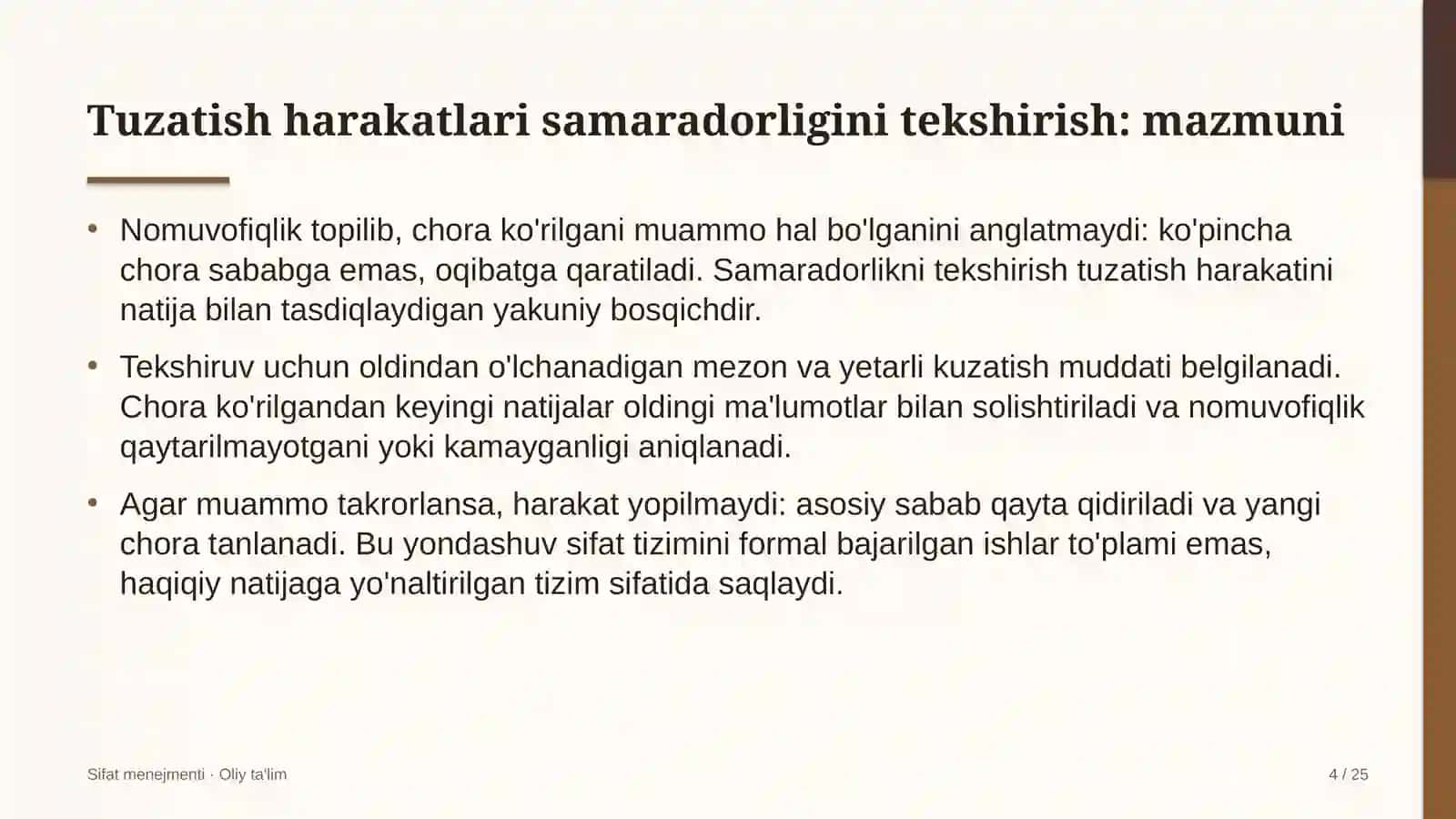 Logistika markazlarida tuzatish harakatlari samaradorligini tekshirish 4