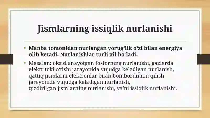 Jismlarning issiqlik nurlanishi 4