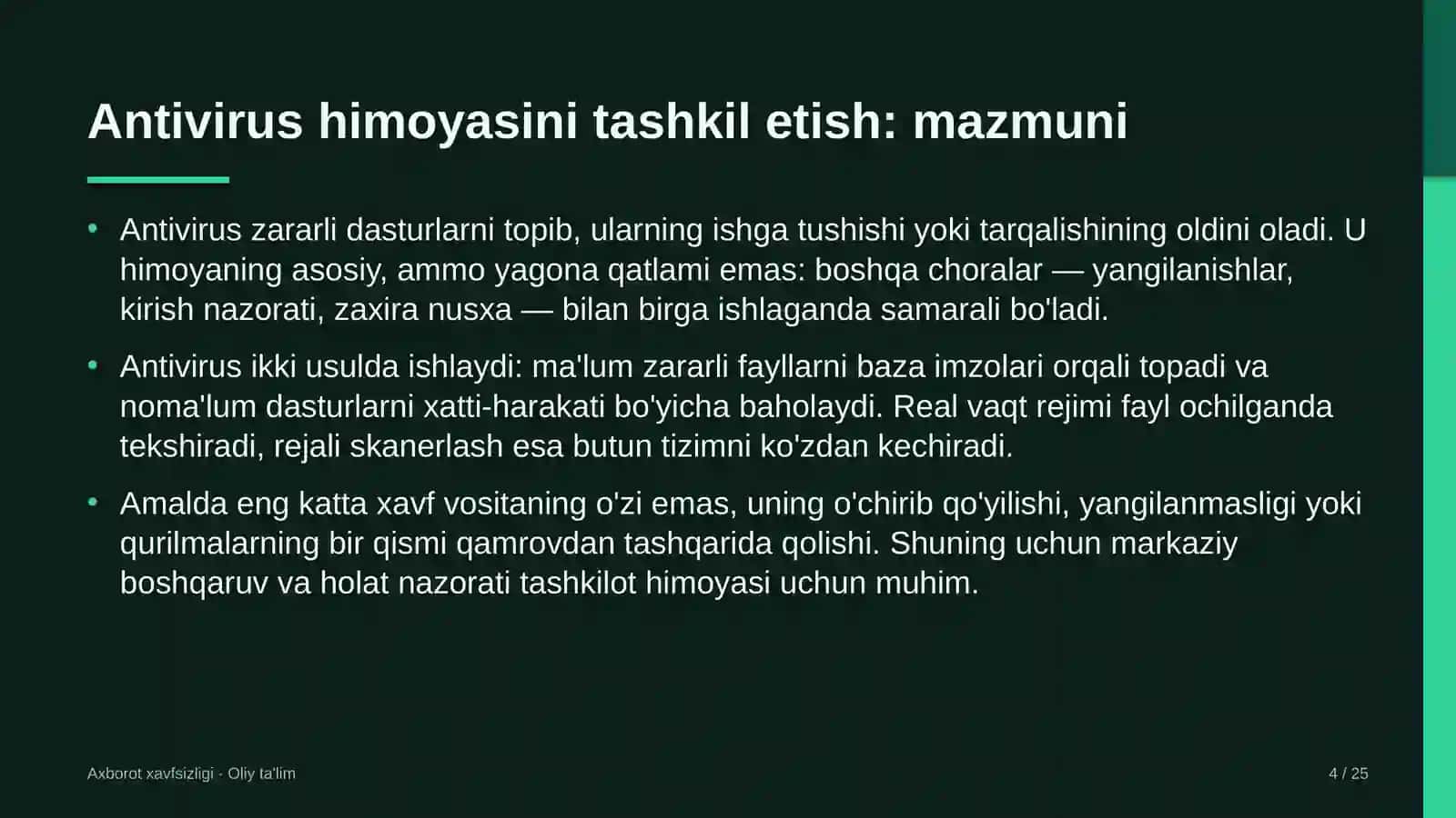 elektron hukumat tizimida antivirus himoyasini tashkil etish 3255 4