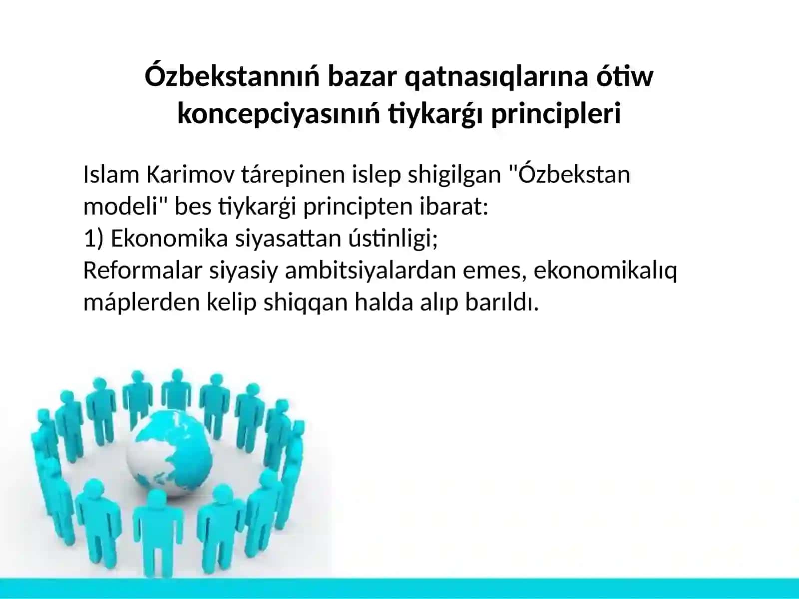 Oʻzbekstan Respublikasiniñ bazar qatnasiqlarina oʻtiw konsepsiyasi haʼm strategyasi 4