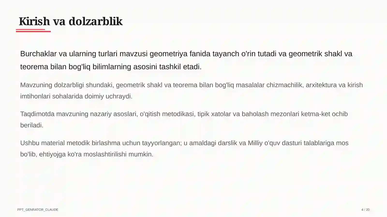 Geometriya (7– 11) — metodik birlashma uchun 4
