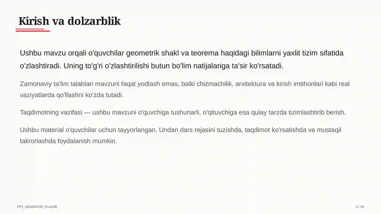 Koordinatalar metodi: to'g'ri chiziq va aylana tenglamalari (9-sinf) 4