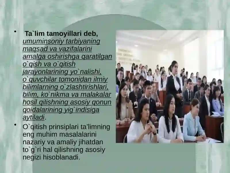 Umumtaʼlim maktablari dars tarbiyasi fanini oʻqitish metodikasi 4