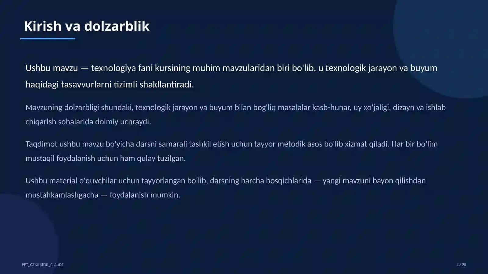 Ishlab chiqarish texnologiyalari va avtomatlashtirish (10-sinf) 4
