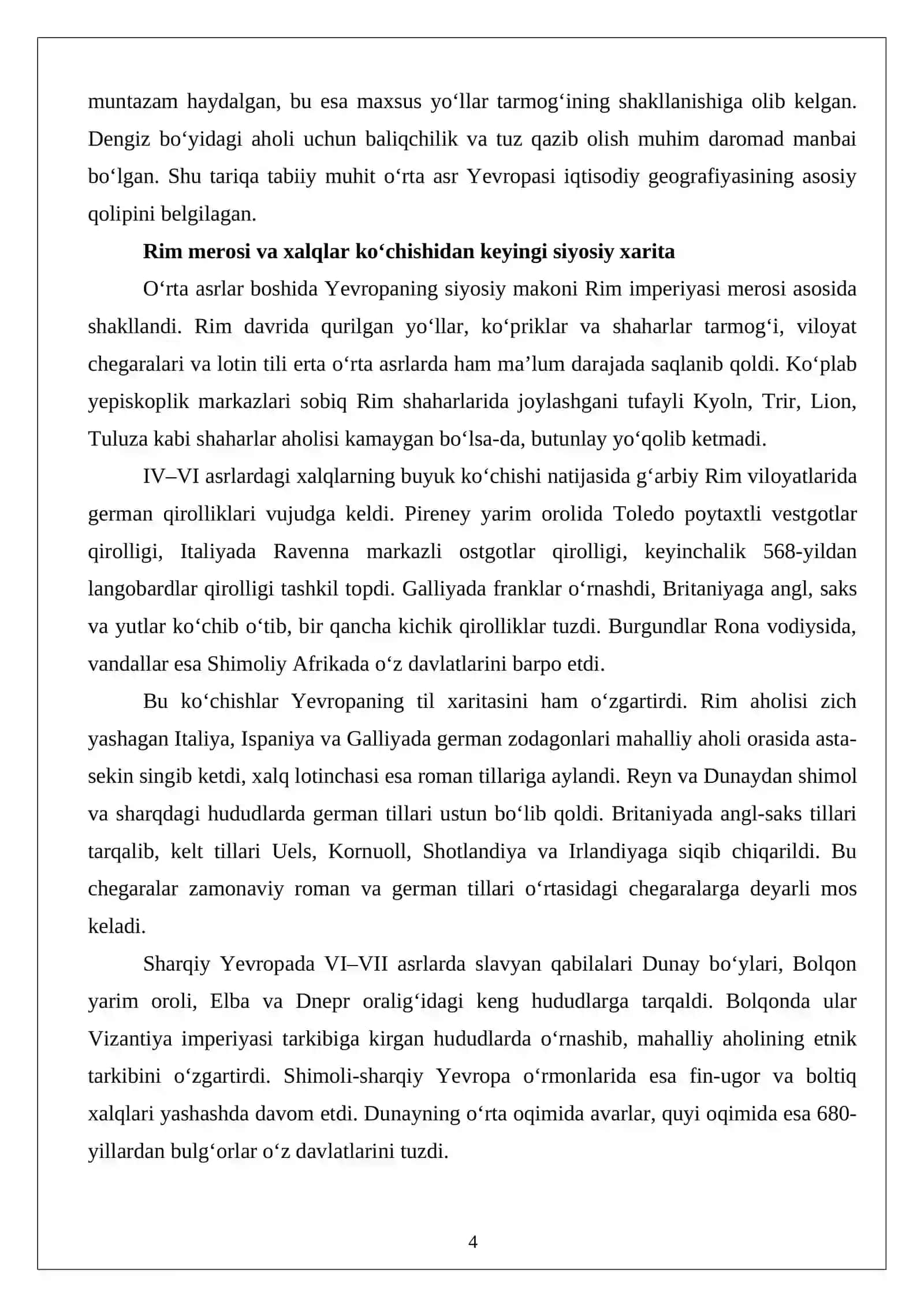Yevropaning o‘rta asrlar davri tarixiy geografiyasi 4