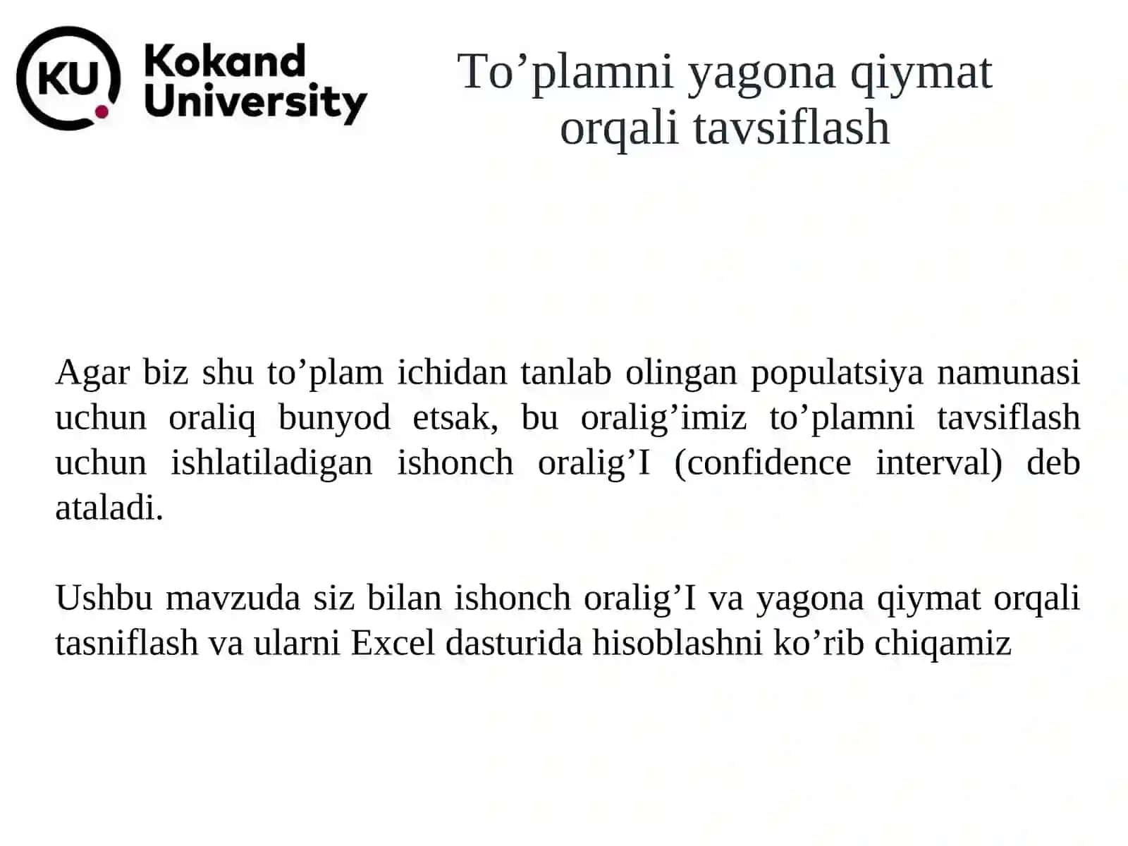 Faraz va ishonch oraliqlari 4