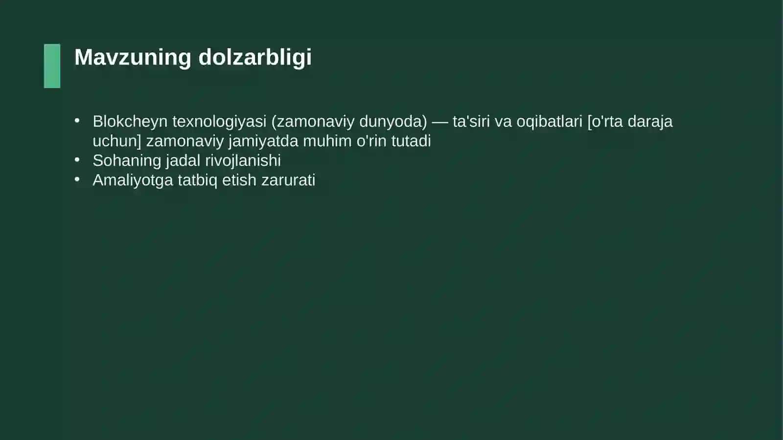 Blokcheyn texnologiyasi (zamonaviy dunyoda) — ta'siri va oqibatlari [o'rta daraja uchun] 4