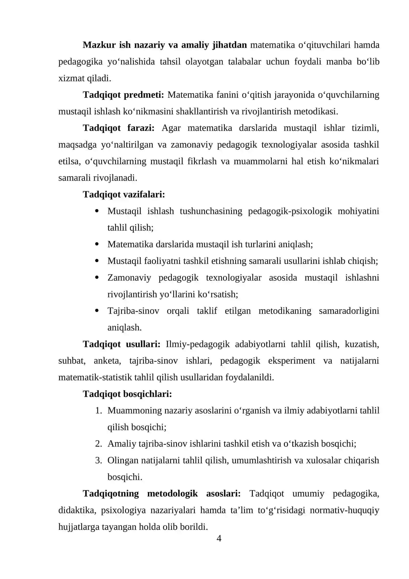 Matematika fanida o‘quvchilarning mustaqil ishlash ko‘nikmasini rivojlantirish usullari 4