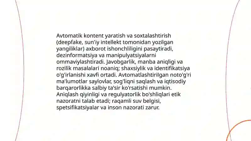 NLPdagi etik masalalar: Til texnologiyalarida noto'g'ri axborot va maxfiylik muammolari 4