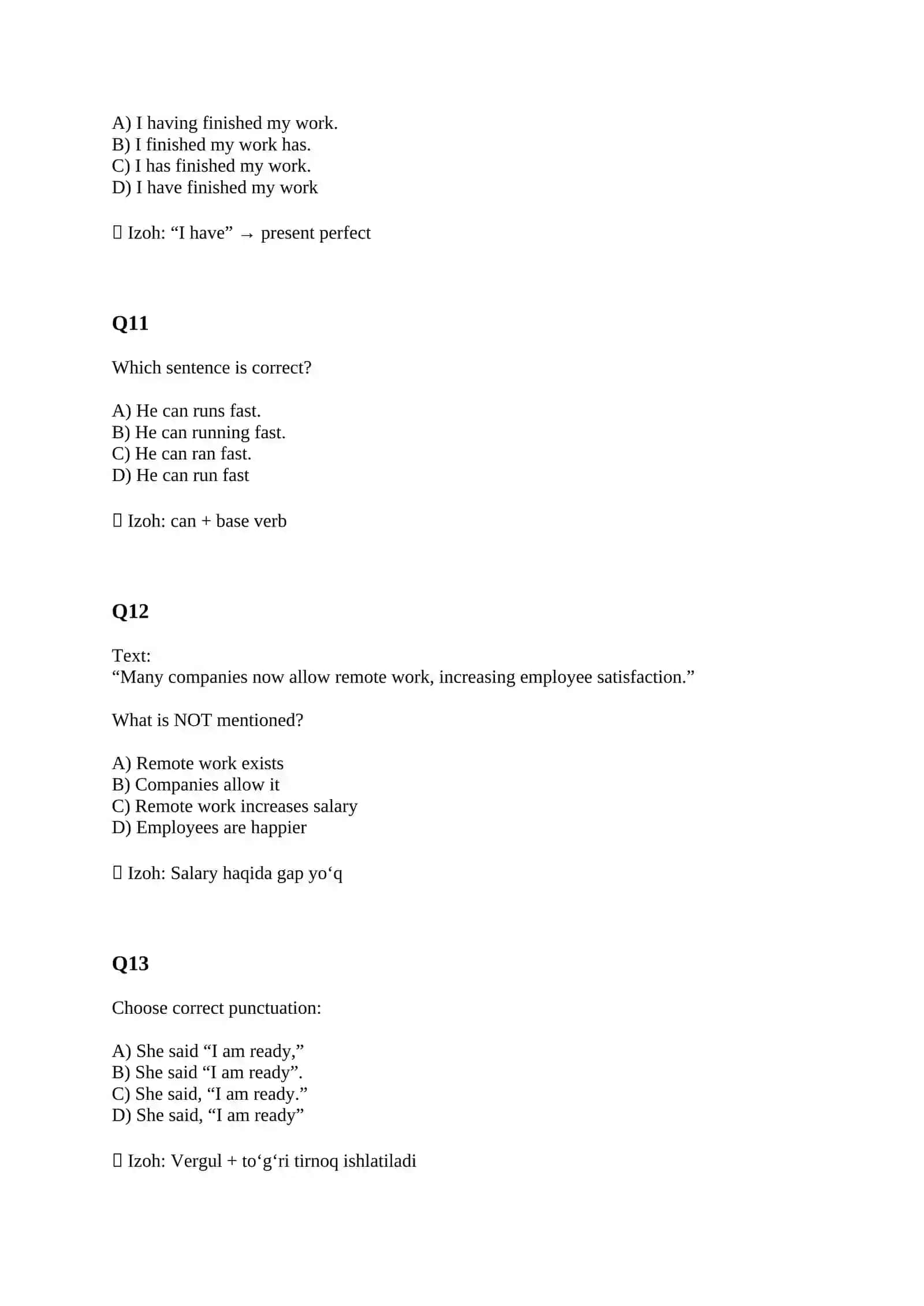 SAT STYLE TEST WITH ANSWERS 4