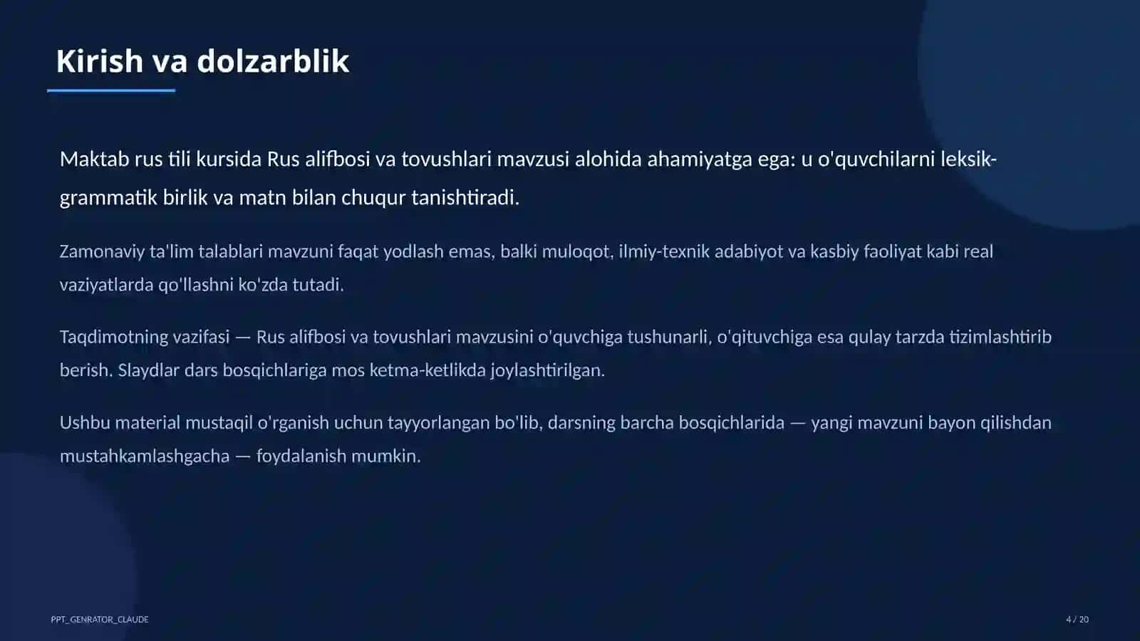 Rus alifbosi va tovushlari (2-sinf) 4