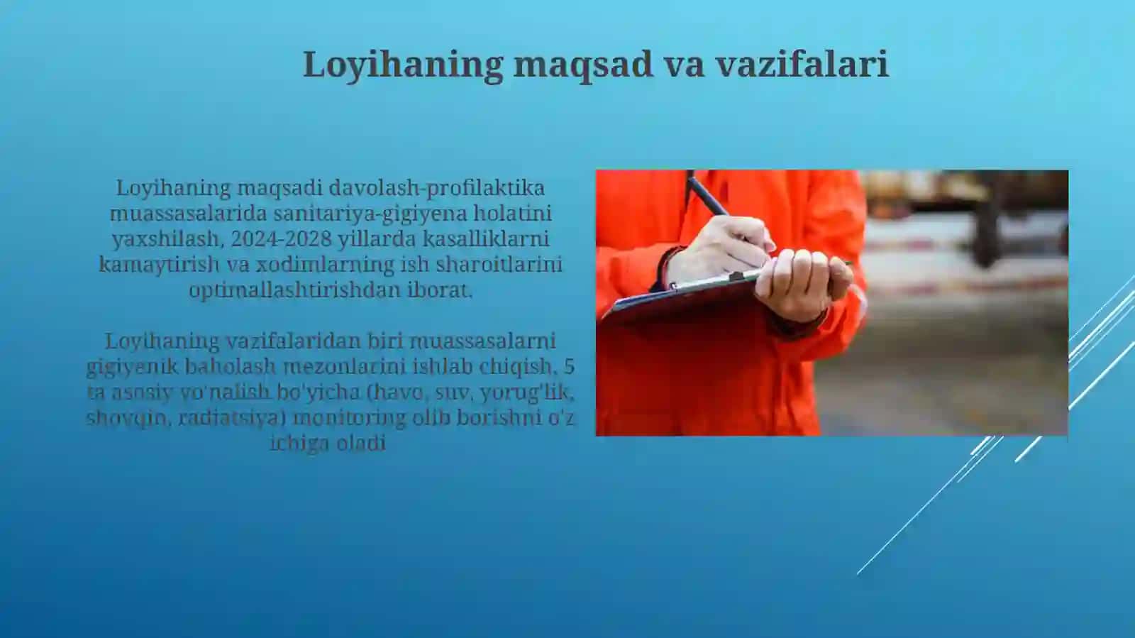 Loyiha materiallari boʻyicha davolash-profilaktika muassasalarini gigiyenik baholash 4