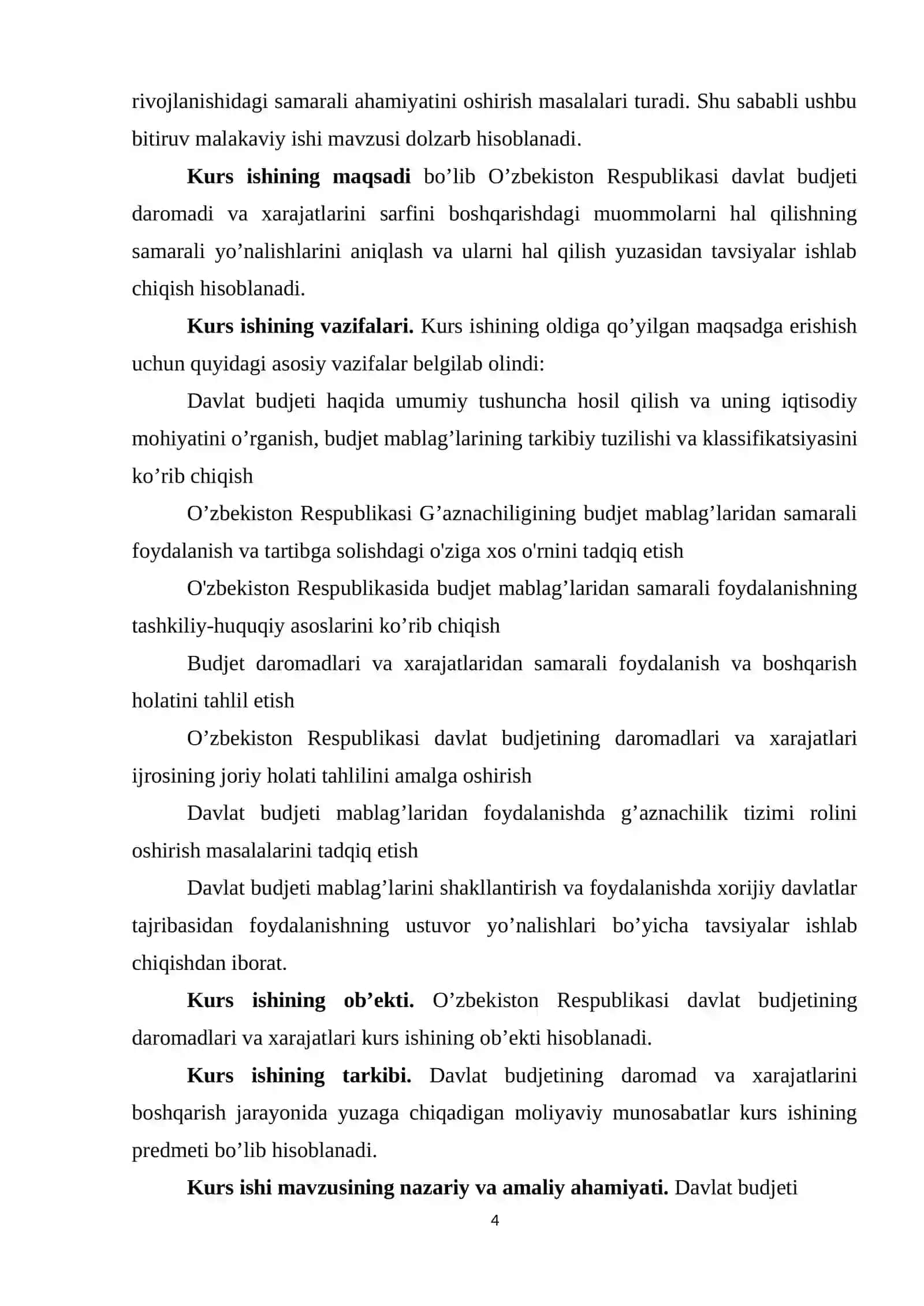 Davlat byudjeti va uning moliyaviy resurslarni shakillantirishdagi ahamiyati 4