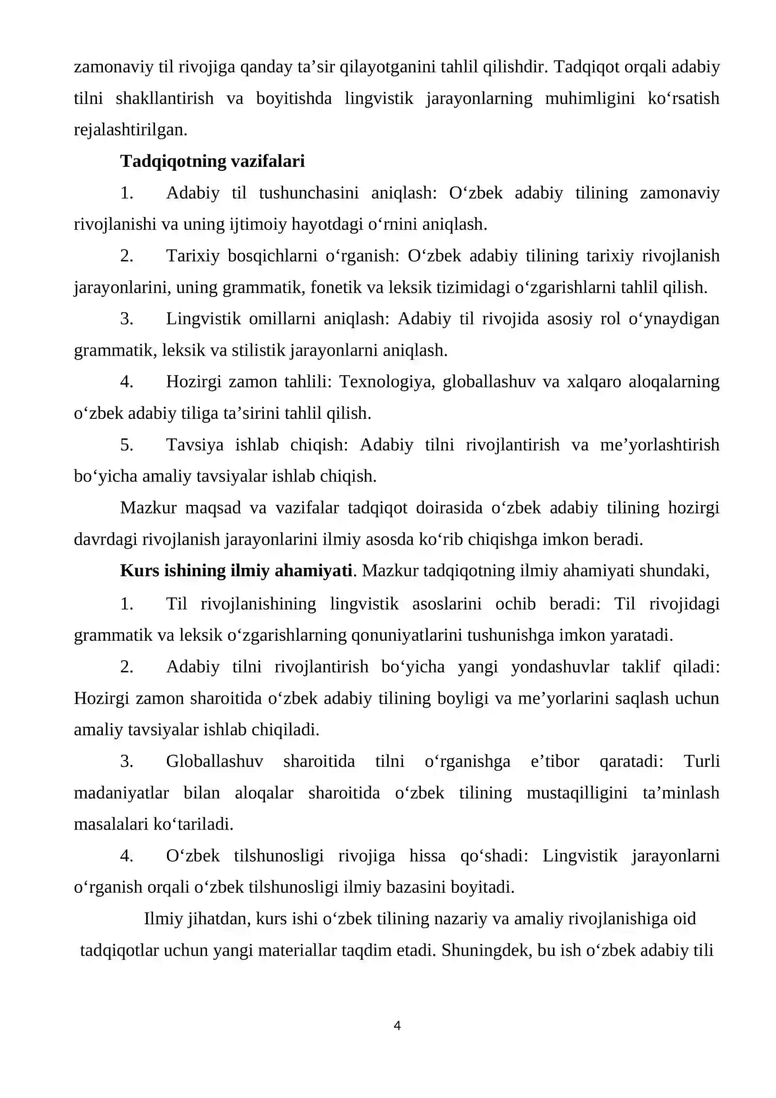 HOZIRGI O‘ZBEK ADABIY TILI TARAQQIYOTINI BELGILOVCHI LINGVISTIK(LISONIY)OMILLAR 4