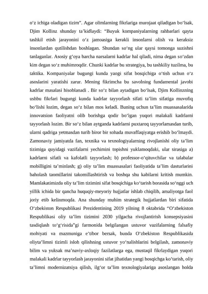 Yangi O'zbekistonda Oliy Ta'lim Sifatini Oshirishdagi Islohotlar 4